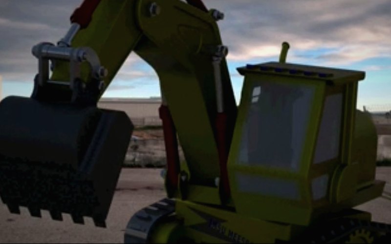 Earth-moving digger render