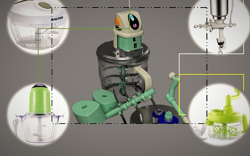 Dual-P Homer blender exploded render