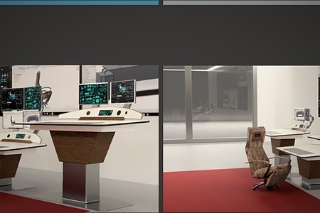 Close view of the workstation