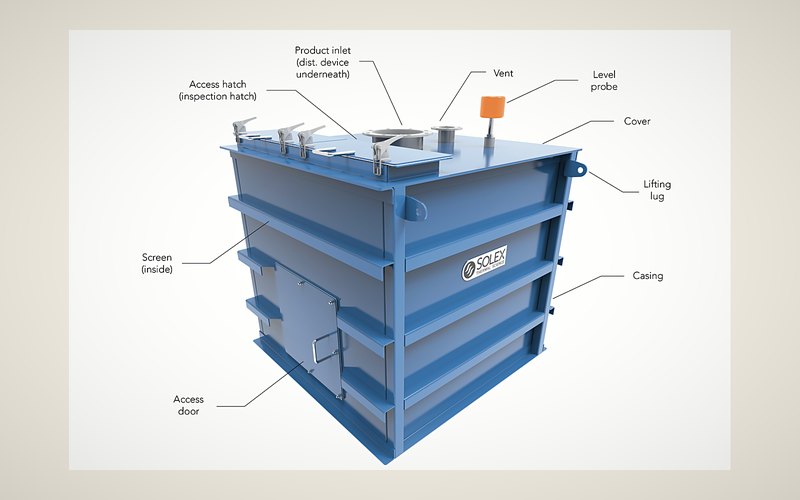 Moving-bed heat exchanger general arrangement