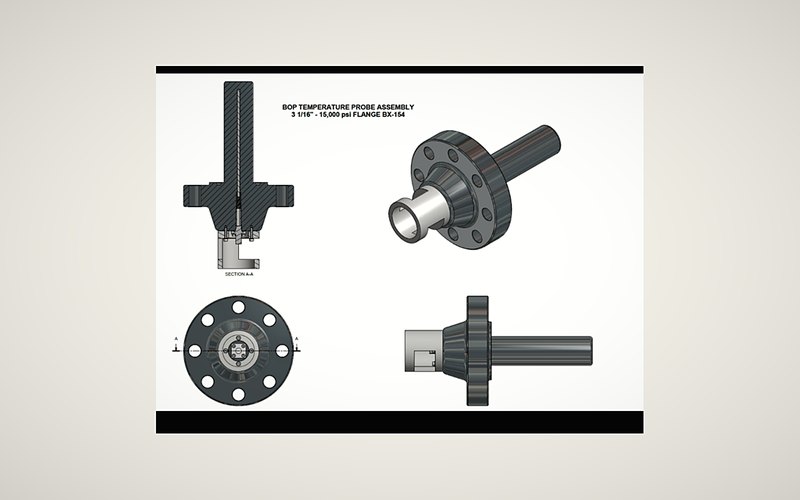 Wellhead probe assembly drawing